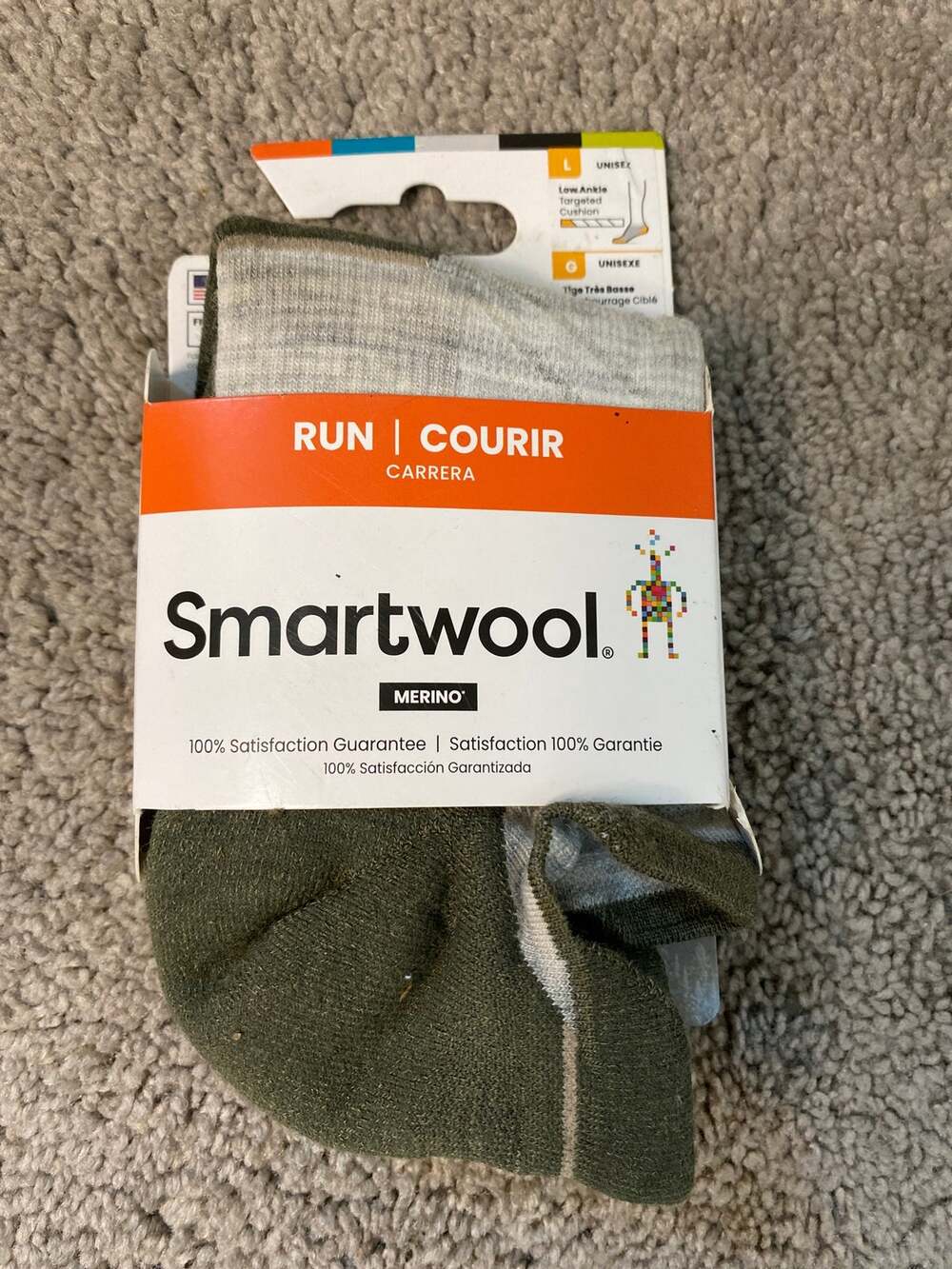 New Smartwool Run Low Ankle Merino Wool Socks Unisex Large